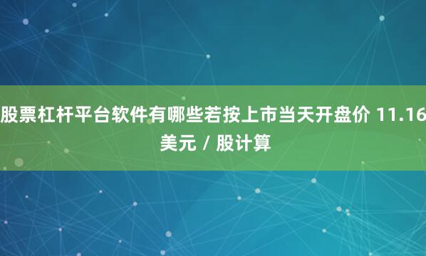 股票杠杆平台软件有哪些若按上市当天开盘价 11.16 美元 / 股计算