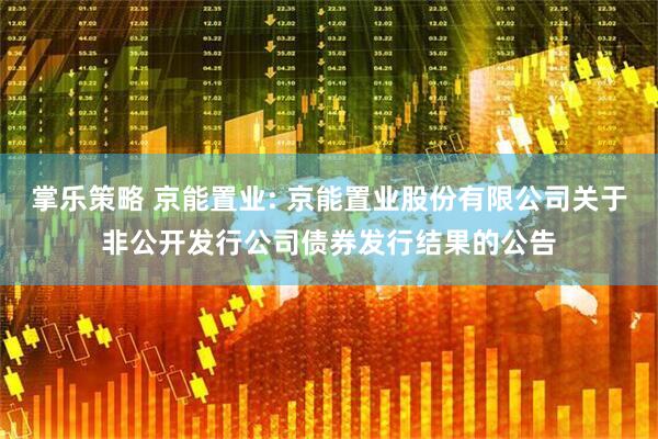 掌乐策略 京能置业: 京能置业股份有限公司关于非公开发行公司债券发行结果的公告