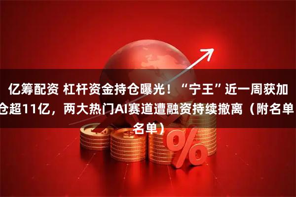 亿筹配资 杠杆资金持仓曝光！“宁王”近一周获加仓超11亿，两大热门AI赛道遭融资持续撤离（附名单）